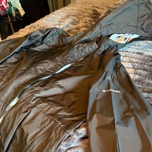 Columbia Black Hooded Waterproof Shell Jacket